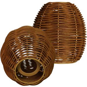Rattan Lampshades,Woven Wicker Hanging Lamp Covers Shade,Rattan Boho shade for wall sconce lamp shade replacement