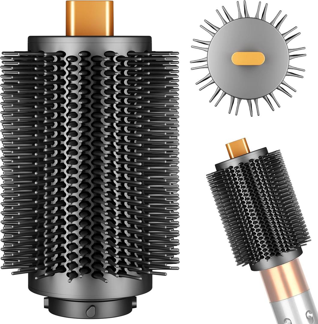 Upgraded Large Round Volumizing Brush for Dyson Airwrap Attachments, 3-Inch Large Barrel Round Brush Attachment Compatible with Airwrap HS01/05/08, Flexible Bristles for Volume Smooth Curling