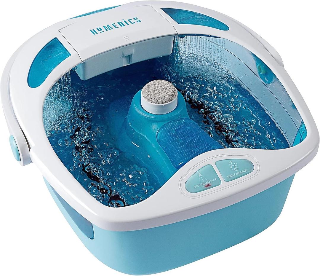 HoMedics Shower Bliss Foot Spa, Shower Massage Water Jets, Pedicure Center with 3 Attachments, Toe-Touch Control, FB-625H