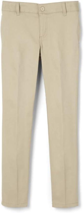 French Toast Girls' Slim Fit Stretch Twill Pant (8, Khaki)