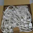 SUNSGNE 25Ft G40 LED Outdoor White String Lights with 27 White Frosted Shatterproof Globe Bulbs (2 Spare), Outdoor Hanging Lights for Room Café Bistro Pergola Tents, 25 Pack, White Wire