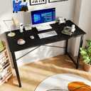 OLIXIS 44 Inch Computer Office Desk for Small Spaces, Writing Gaming Work Desk Modern Study Table with Metal Frame Home Bedroom, Black