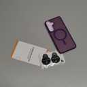 YENAPOON for Samsung Galaxy S25 FE Case, Matte Magnetic Phone Case with 1 Screen Protector, Support for Magsafe, Translucent Frosted Shockproof Protective Cover for Samsung Galaxy S25 FE, Purple