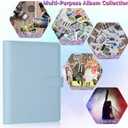 Antner A5 Kpop Photocard Binder 6-Ring Card Collector Album with 40 Pack Card Sleeves, PU Leather Photocard Holder Book with Multi-Size Photo Protectors for Organizing Trading Cards, Airy Blue