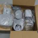 Hanging Automatic Rabbit Feeder for Cage,Dog Cat Food and Water Dispenser,Rabbit Water Bottle Guinea Pig Food Bowl Set,Gravity Feeder for Cats Dogs (Gray)