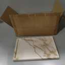 100% Natural Marble Serving Tray Luxury Marble Storage Tray for Home Decor Stone Tray for Bathroom/Kitchen/Vanity/Dresser,Plate Holder for Tissues, Candles, Towel