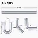 A-KARCK Mild Steel Mandrel Bends 8 Pcs, 2.5 Inches Mild Steel DIY Custom Exhaust Tubing Pipe Straight & U-Bend Kit, Universal Fit