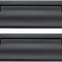 QCAA Solid Brass Mail Slot, with Solid Brass Interior Frame and Solid Brass Back Plate, 8-7/8''X2-7/8, Matte Black, 1 Pack, Made in Taiwan