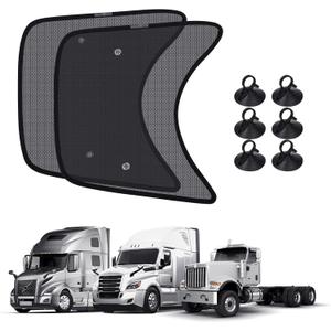 KUST Upgraded 2PCS Side Window Sun Shade for Semi Truck, 23.6x21.6inch Side Window Shade for RV Semi Truck,Volvo VNL,International Trucks,and Freightliner,Sunshade with Suction Cup, UV Protection
