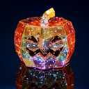 Halloween Decorations Prismatic Iridescent Pumpkin LED Pumpkin Light for Living Room, Garden, Kitchen Decor (Pumpkin)