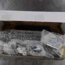 Fredbeck 48x96 inch White Barn Door with 8FT Sliding Door Hardware Kit Included & Handle,MDF,Solid PVC Surface,DIY Assembly,5-Panel