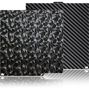 Diamond+Carbon Plate for ELEGOO Centauri Carbon Build Plate 260x271mm, Dual-Sided PEO PET Magnetic Spring Steel Bed CC/CC2 Plate, High-Temp Resistant Printing Surface for ELEGOO CC/CC2 3D Printer