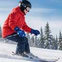 Valentines Day Kids Skiing Gloves,Ski Snow Glove for Boys Children Valentines Winter Snow Gloves 9-15 Years,Waterproof Winter Glove for Cold Weather Outdoor Activities Skiing,Snowboarding (Blue)