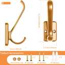 Coat Hooks Wall Hooks for Hanging, Wall Mounted for Coat Heavy Duty Single Prong Wall Hooks for Hanging Hat, Towel, Key, Robe, Coats, Scarf, Bag, Cap, Coffee Cup, Mugs (2 PCS Gold)