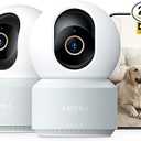 Anona 4K UHD Indoor Camera, Pet/Dog/Baby Security Camera with Phone App, 360°Pan-Tilt, 5G/2.4G Dual-Band Wi-Fi 6, Auto-Tracking, Person/Pet/Baby Crying Detection, Privacy Mode, Two-Way Audio, 2 Pack