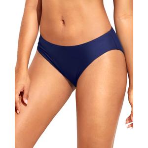 Tempt Me Women Strappy Bikini Bottom Full Coverage Bathing Suit Bottoms Swimsuit Bottom (Small, Navy Blue)