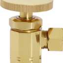 Westbrass Round Handle Angle Stop Shut Off Valve, 1/2" IPS Inlet with 3/8" Compression Outlet, Polished Brass, D103-03