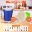 Suclain 1200 Pcs 3 oz Small Colorful Paper Cups Mouthwash Cups Disposable Mini Bathroom Cups for Hot Beverages Coffee Birthday Party Picnic BBQ Supermarket Wedding Travel DIY Event, 20 Assorted Colors