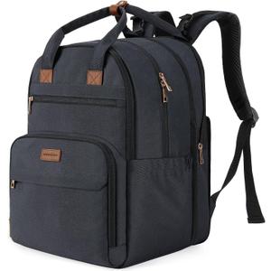 mommore Diaper Bag Expandable Large Baby Bag for 2 Kids/Twins with Wet&Dry Pocket, Travel Diaper Backpack for Mom Dad, Changing Pad, Luggage Strap