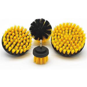 ZIMISI 4PCS Drill Brush Attachment Set, Mult-Purpose Car Wash Brush, Rotary Detailing Brush Set, Car Carpet Cleaner Brushes for Wheel, Grout, Shower, Bathroom, Floor (Yellow)