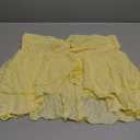 RoseSeek Women's Twist Knot Ruffle Layered Tube Top Sleeveless Strapless Tops Asymmetrical Bandeau Yellow Large