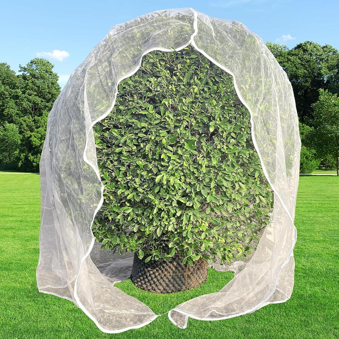 10x10FT Large Fruit Tree Netting with Zipper and Drawstring Tree Netting for Cicadas Fruit Blueberry Bushes Ultra Fine Garden Net Protection Prevent Animals Birds Plant Covers Mesh