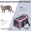 Henkelion Large Cat Carriers Dog Carrier Pet Carrier for Large Cats Dogs Puppies up to 25Lbs, Big Dog Carrier Soft Sided, Collapsible Travel Puppy Carrier - Large - Pink