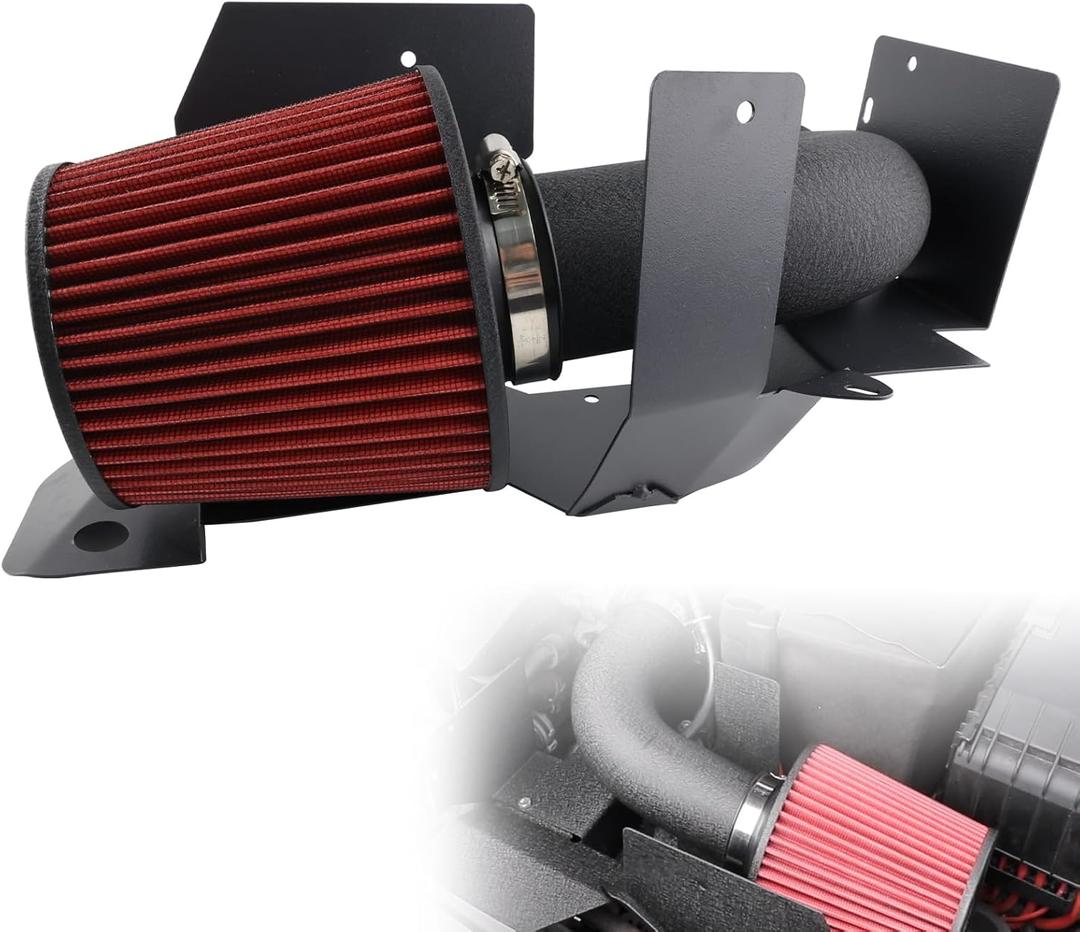 StarTechAuto Cold Air Intake System Kit Compatible with VW 2005-2014 Jetta Passat 2004-2014 Golf 1.9L 2.0L Aluminum Intake Pipe with High Flow Air Filter Heat Shield