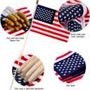 24Pack 8x12 Inch American Flags on Stick, US Flag, 4th of July Decorations, Hand Held Flags With Kid-Safe Spear Top, Polyester Full Color Tear-Resistant Flag