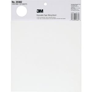 3M Disposable Paper Mixing Board 20382, Non Porous, Solvent Resistant, Non Soak, Large Sheet, 10 in x 13 in, 100 Sheets/Board