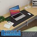 K KNODEL Small Office Leather Desk Mat, Mouse and Keyboard Pad, Computer and Laptop Mat, Desktop Protector and Cover, Writing Pad and Blotter (23.6"x13.8", Black)