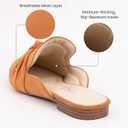 MUSSHOE Mules for Women Flats Comfortable Pointed Toe Slip on Women Mules Flats (Brown)