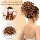 PEACOCO Messy Bun Short Curly Ponytail Extension Elastic Drawstring Loose Hair Bun Hair Pieces for Women with Thinning Hair High Temperature Synthetic Fiber Hair Bun Extension 80g, Light Golden Blonde
