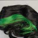 WECAN Green Wig - Black and Green Wigs for Women Long Natural Wavy Synthetic Wig Heat Resistant Fiber Wigs for Daily Party Halloween Cosplay