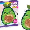 LatchKits Avocado Pillow - Latch Hook Kits for Kids, Arts and Crafts, Yarn Art, Kids Crafts, Toys for Girls, Birthday Gift for Girls, Easy to Follow Pattern, Hook Included, Craft Kits, Ages 6+