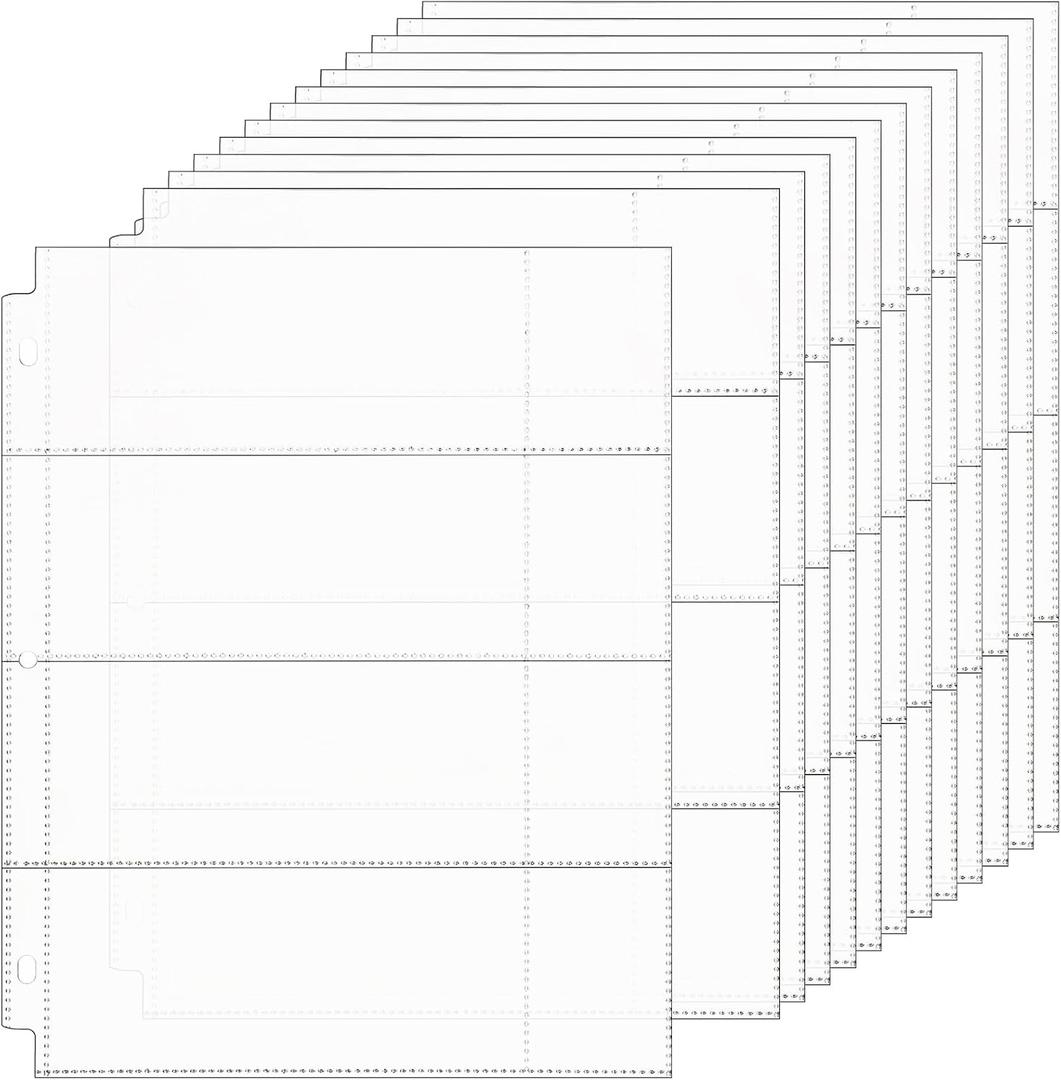 Chengu 60 Pcs 4 Pocket Currency Sleeves for 3 Ring Money Binder Clear Currency Album Dollar Bill Sleeves Holders Collection Binder Plastic Sheet Protectors for Collectors Receipt Record Card Banknote