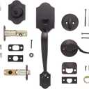 Amazon Basics Front Door Lock Set, Handleset with Shelby Lever, Single Cylinder, Easy to Install, Oil Bronze, Grade-3 Security