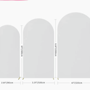 Wokceer Wedding Arch Cover (7.2FT, 6.6FT, 6FT) Set of 3 Spandex Fitted Wedding Arch Stand Covers for Round Top Chiara Arch Backdrop Stands Cover for Birthday Party Ceremony Banquet Decor White