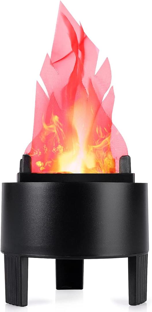 LED Fake Fire Flame Light 3D Flickering Fire Flame Electronic Flame Night Light Prop Simulated Flame Lamp Prop for Halloween Christmas Indoor Party Decoration, US Plug (Standard Flame)