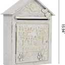 Vintage White Wall Mount Mailbox for Outside, Metal Post Box Decorative Antique Style Mail Drop Box for House Decor(White)