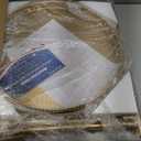 danpinera 2-Tier End Table, Outdoor Side Table Metal Round Side Table with Removable Tray, Small Folding Accent Table, Anti-Rust Nightstand for Bedroom Balcony Patio Living Room (Gold)