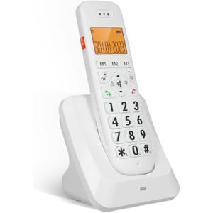 Expandable Cordless Phone with 1.8inch LCD 3 Lines Display Support 5 Handsets Connection 13 Shortcut Keys Call Block Hands-Free Calls Function 16 Languages with Big Buttons for Office Family