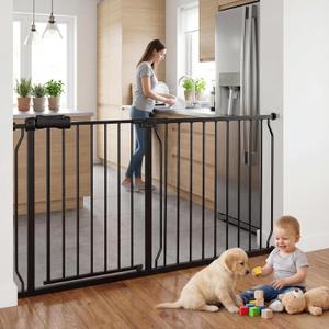 HOOEN 30" Tall Extra Wide Baby Gate for Stairs Doorways 57.5 to 62 Inch Large Long Dog Gates Tension Baby Gate Walk Through Child Gates for Kids or Pets Indoor Safety Gates