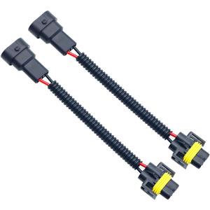 9005 HB3 9006 HB4 Male to H11 H8 H9 Female Conversion Connector Wiring Harness Headlight Fog Light Plug Cable Socket Connector (9005 9006 Male to H11 Female)
