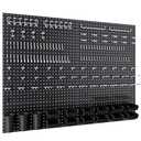 INCLY 48x36 Inch Metal Peg Board Kit with 1/4" Pegboard Hooks Accessories, 6PCS Peg Board Panels and 234PCS Black Pegboard Wall Organizer Tool Storage System for Garage Workbench Shed