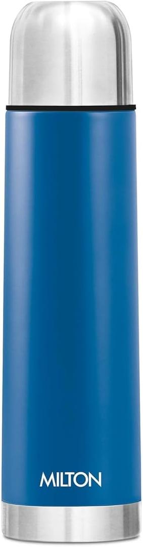 Milton Flask for Hot Drinks 1000 ml (34 oz), 24 Hours Hot and Cold, Stainless Steel Sport Water Bottle, Double Walled Vacuum Insulated Flask for Hot Coffee, Thermosteel, Leak Proof, Eco-Flip, Blue