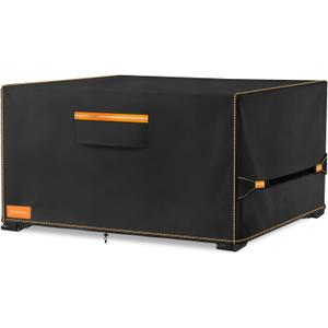 Fire Pit Cover,Outdoor Heavy Duty 600D 100% Waterproof Fire Pit Cover Rectangular,Weatherproof Firepit Covers Rectangle 52" L x 34" W x 24" H,Black