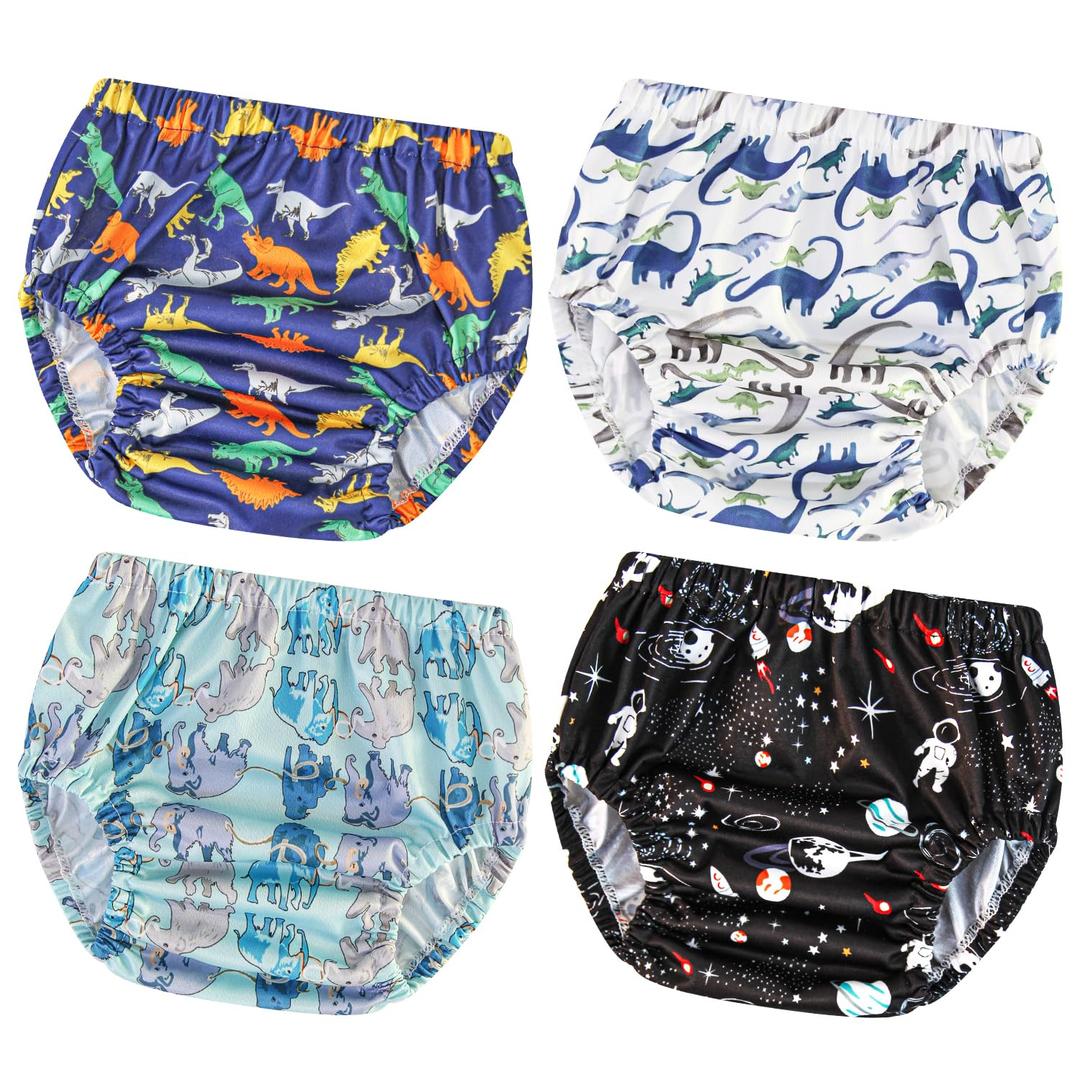 Joyo roy Plastic Underwear for Potty Training 5T Rubber Pants for Babies Cloth Diaper Cover for Swimming Rubber Pants for Toddlers Waterproof Swim Diaper Covers for Toddlers Training Pants Boys 5T (5T (Pack of 4))
