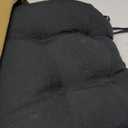 Wellsin Chair Cushions for Dining Chairs, Non-Slip Kitchen Chair Pads with Ties, Tufted Shredded Foam Kitchen Chair Cushions Set of 3 15.5" X 15.5", Black