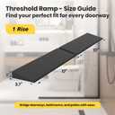 1" Rise Rubber Threshold Ramps for Doorways, 34" Wide Modular Wheelchair Ramp 2 PCS, Wheelchair Ramp, Access Ramps for Wheelchairs,Strollers,Sweepers,Bathrooms,Entryways,2000LBS Capacity